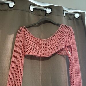 Pink knit bolero